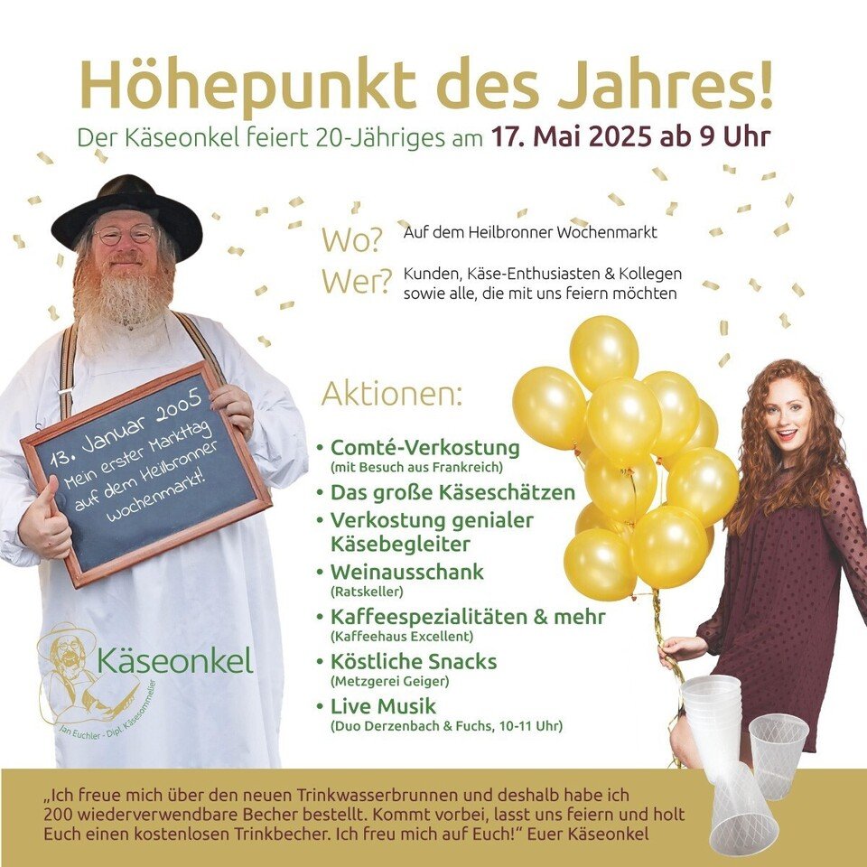 Der Käseonkel feiert 20-jähriges Bestehen